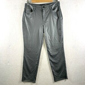 Susan Graver Womens Skinny Pants Sz 10P Gray Shinny Glam Going Out Event Holiday